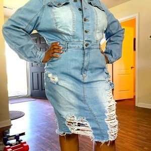 Fashion Nova denim romper